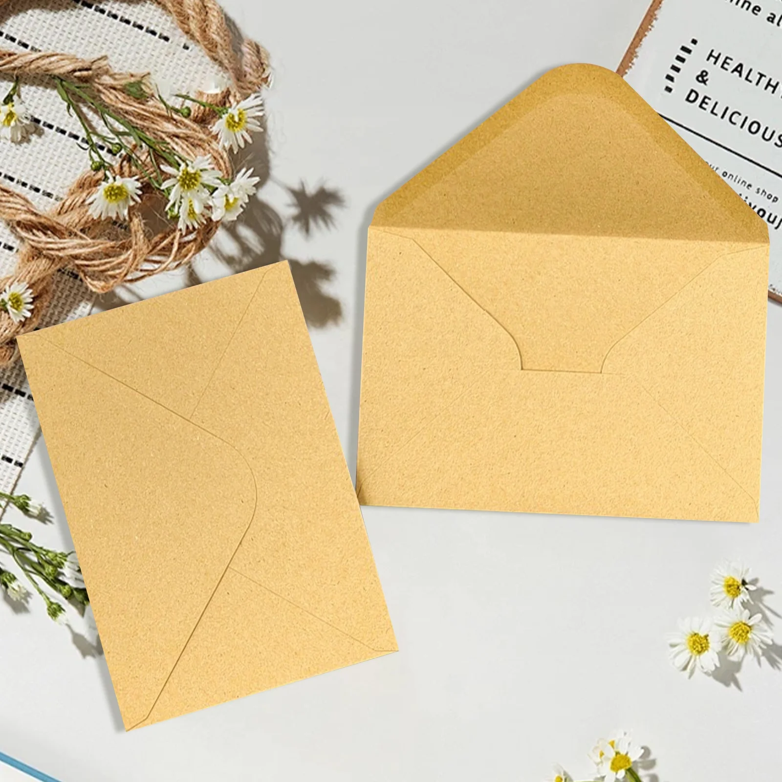 Customized 11x16cm Brown Kraft Paper Recycled Envelopes Thank You Card Envelope with Your Own Logo Letter Premium Envelope