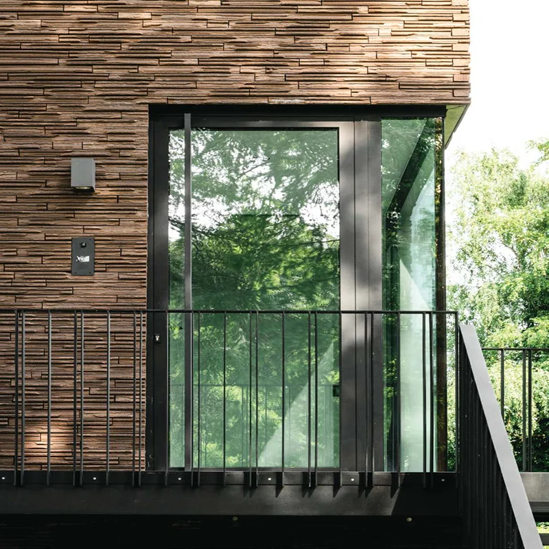 Exterior Balcony Door with Window Optional Privacy Tempered Glass Aluminum Entrance French Hinged Swing Door