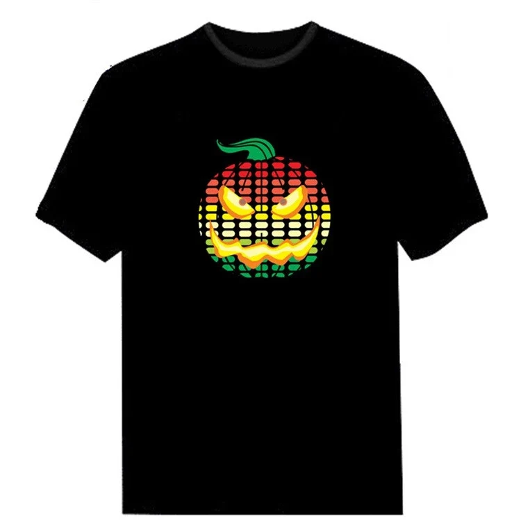 
 Футболки T Led от производителя, музыкальные светящиеся футболки унисекс, Заводская поставка, мигающая панель, индивидуальная футболка с звуковой активацией на заказ  