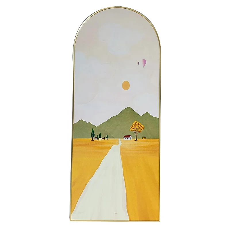 Wholesale Custom Pictures Metal arch frame Wall Decoration Artwork Abstract 3d Glass Still Life Paintings