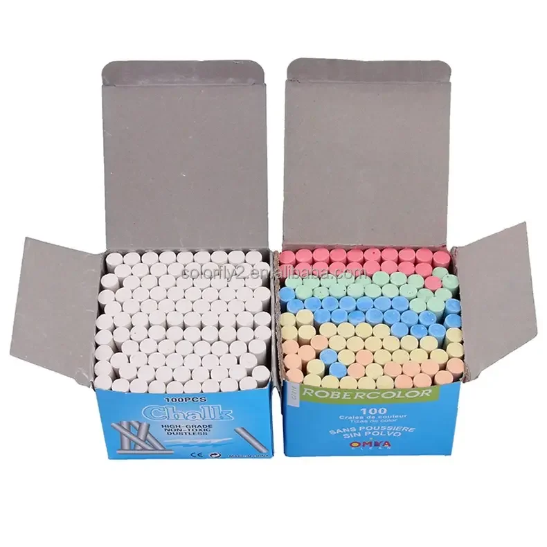 Factory Dustless Chalk White Chalk 100pcs/box Cheap Bulk High Quality Color Chalk