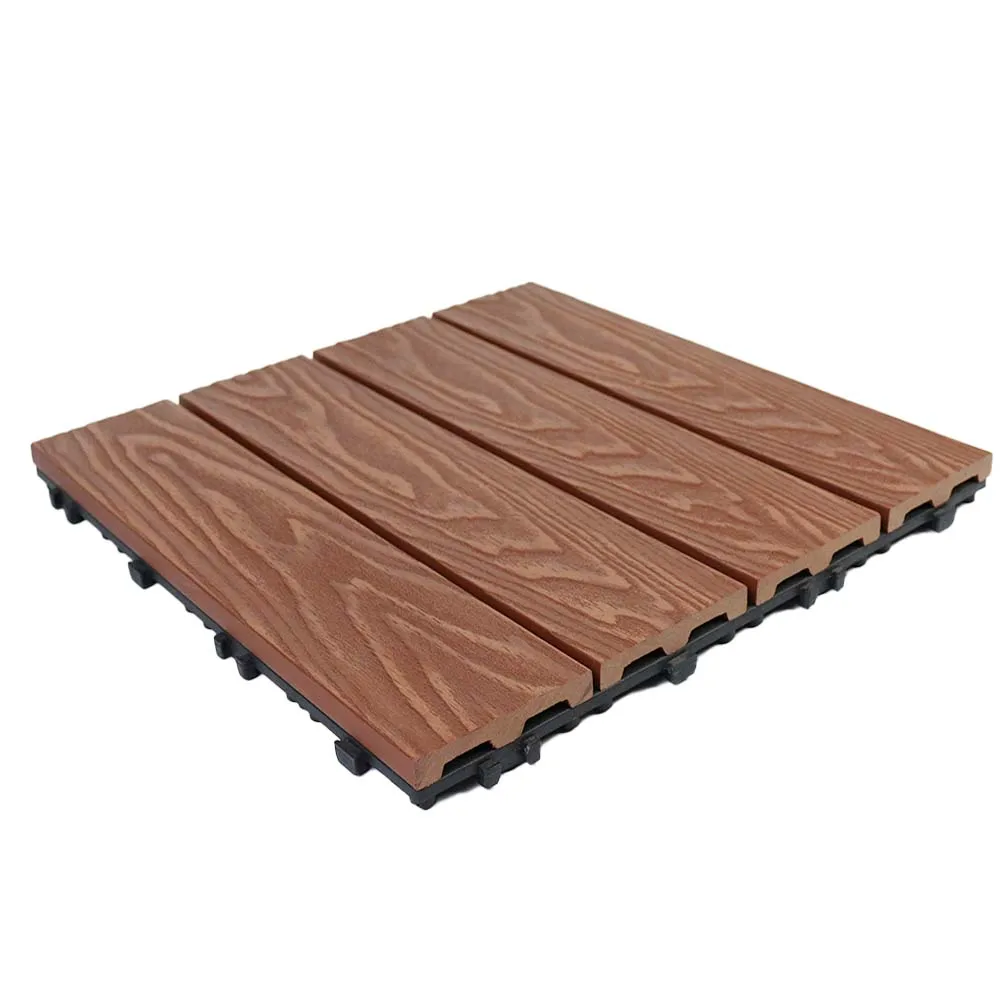 Hot selling popular wood plastic composite deep embossed durable hollow boards low maintenance deck tile