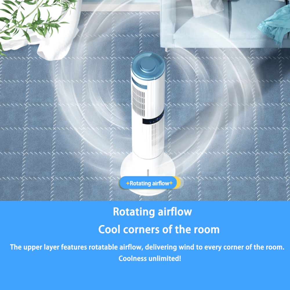 Overall Rotation Tower Air Cooler Comfortable and Quiet Remote Control Tower Fan With 24H Timer