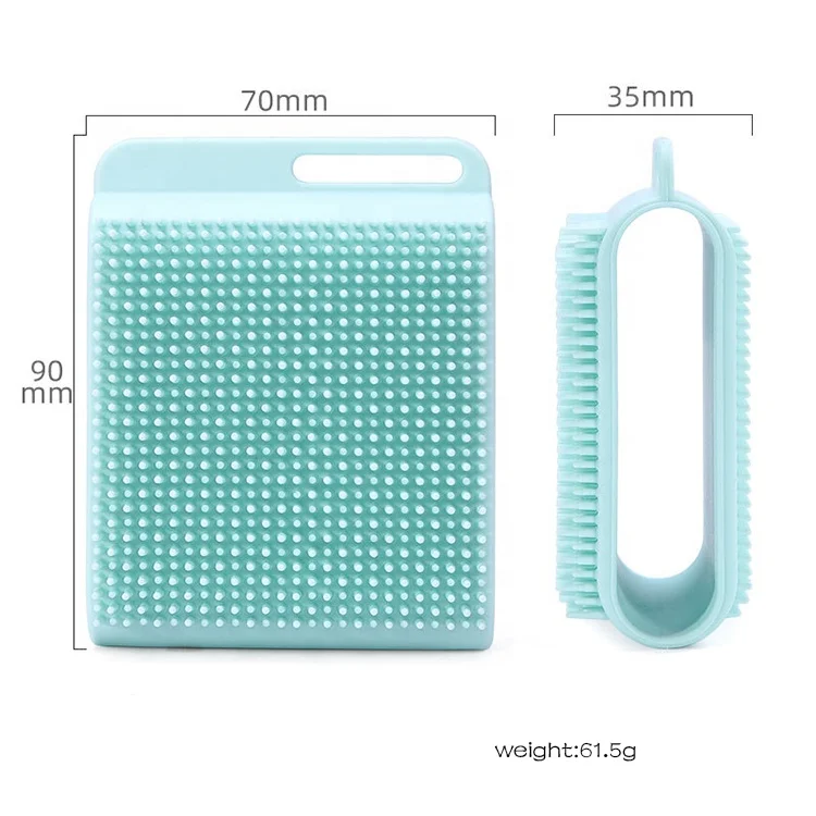 OEM ODM 9X7X3.5cm body scribbles bristle cow custom logo wooden exfoliating silicone bath wholesale dry silicone body brush