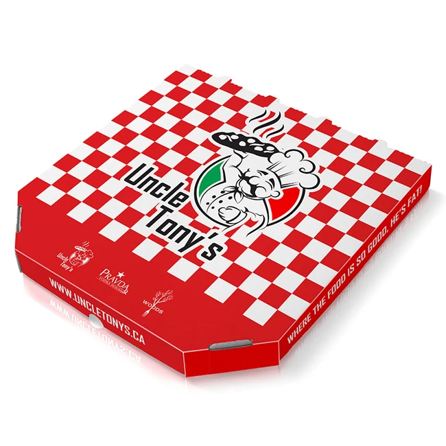 Free Logo Pattern Takeout Pizza Box Packaging Printing for Pizza Corrugated Board Square Food & Beverage Packaging Single Wall