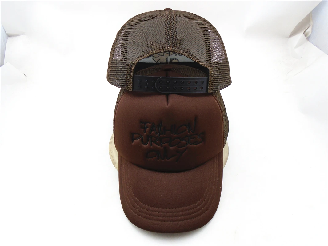 Australia Advertising Promotions Wholesale Free Sample adults size brown Mesh Foam Sport Gorras Embroidered logo trucker cap hat