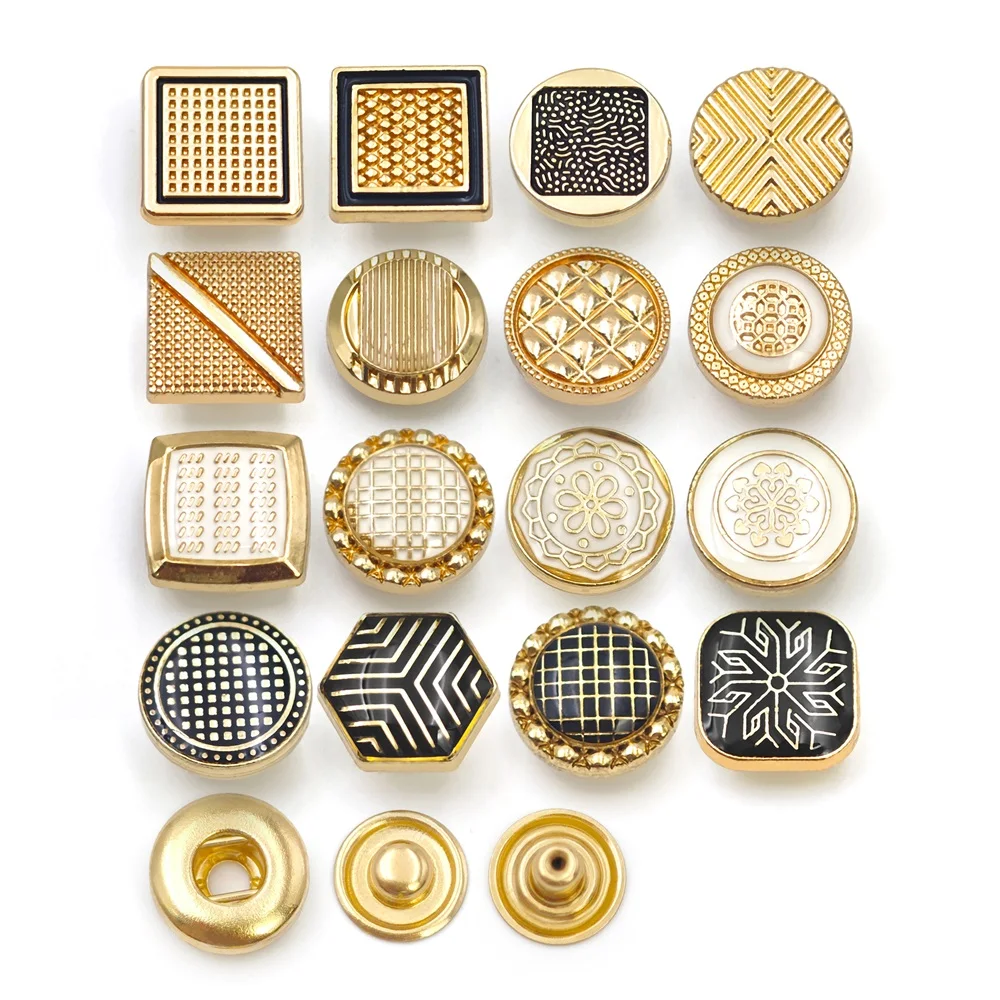 Fashion Octagon Design Thobe Buttons Snap Press Metal Zinc Alloy Four Part Snap Button