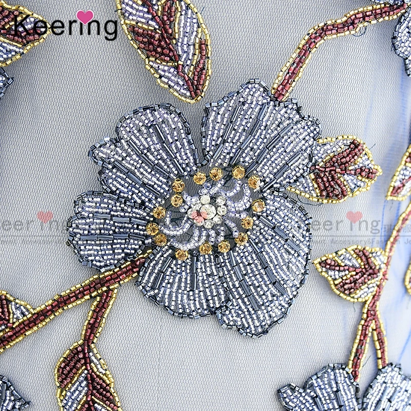 Keering специальная конструкция с голубыми цветами, свадебное платье с аппликацией в виде WDP-212