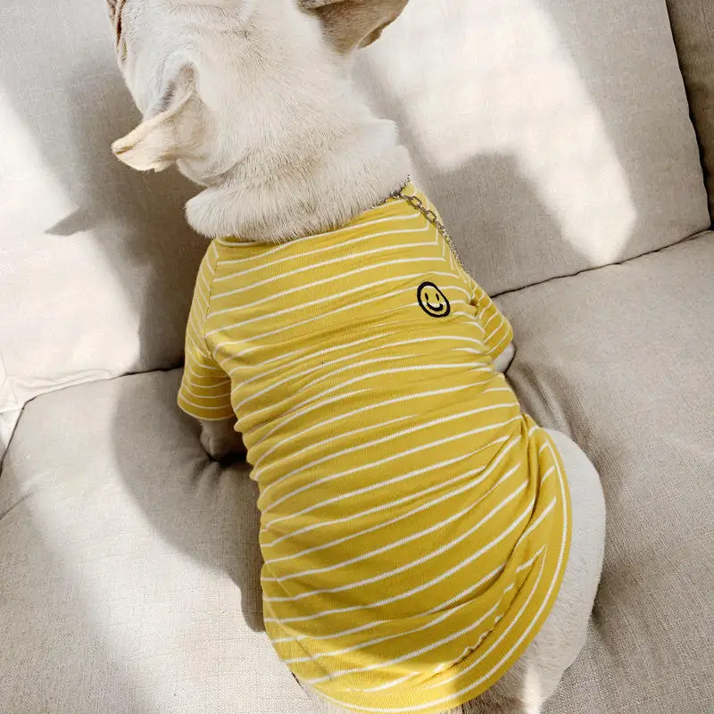 Fashion Wholesale Summer Striped Pet Parent-child Outfit Cat Puppy Breathable Owner Dog T-shirt Clothes