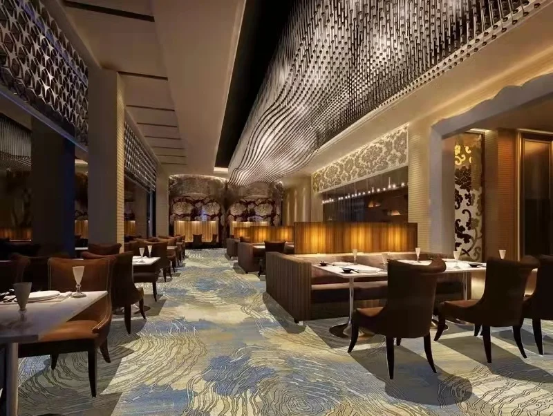 100% Nylon Printed Material Axminster Ball Carpets Luxury Hotel Flooring Printing Customized Design Hotel Room Carpet For 7 Star