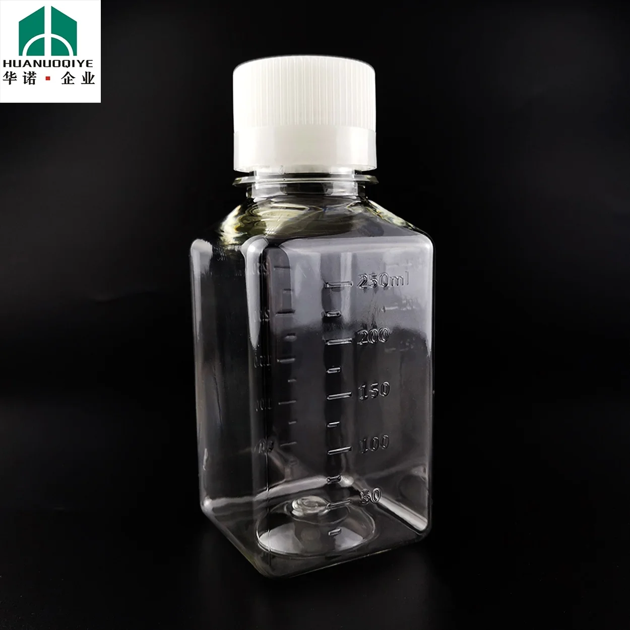 250ml 8oz square laboratory media serological PETG reagent sterile serum plastic bottle for cell culture