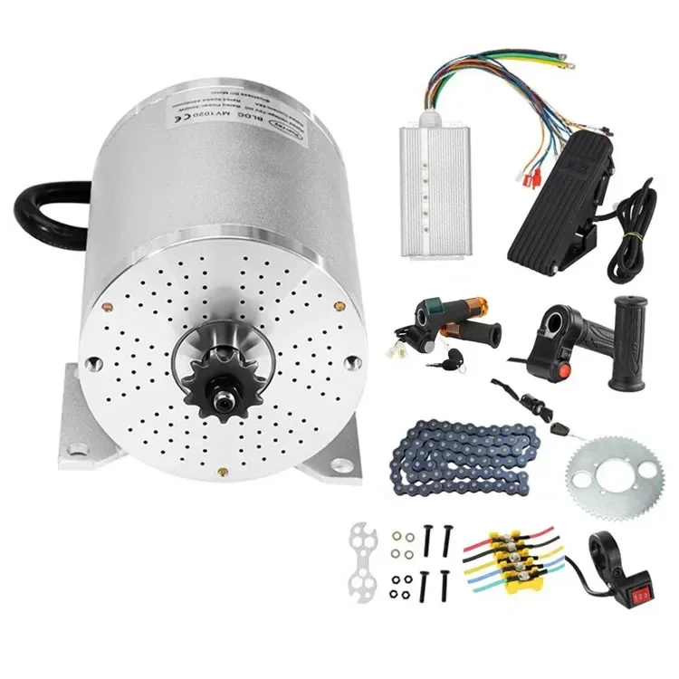 48V 60V 72V 1600W 2000W 3000W Brushless DC Silver Motor Conversion Electric Motorcycle Kart Motor Kit DIY MY1020