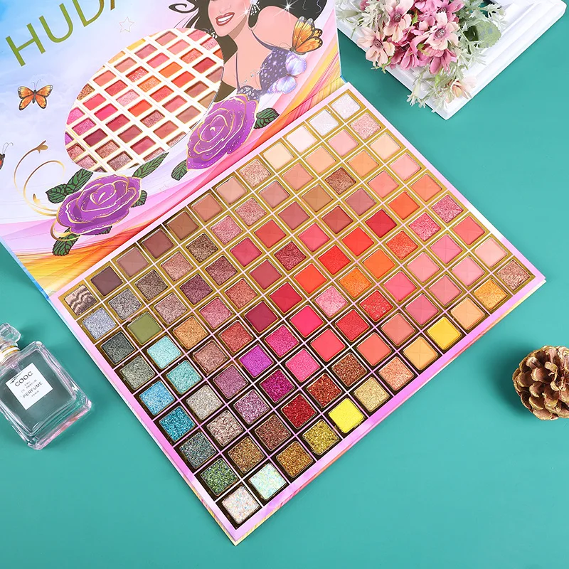 HUDA NEW High Quality Vendor Butterfly Cover New Arrival 108 Colors Eye Shadow Makeup Pressed Glitter Eyeshadow Palette