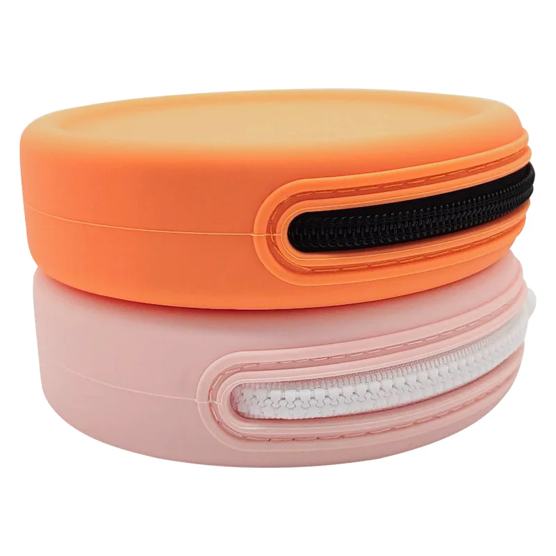 High Quality Custom LOGO Silicone Coin purse Cosmetic Bag Purse And Wrist Strap For Portable Small Round Coin Bag