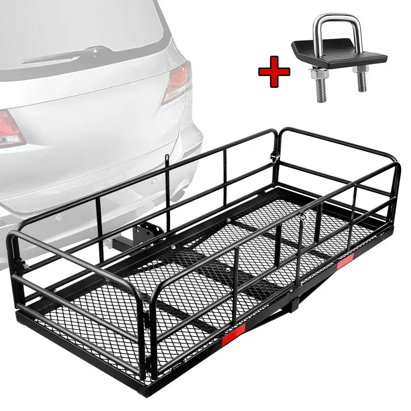 Folding Hitch Mounted Cargo Basket for SUV Sedan