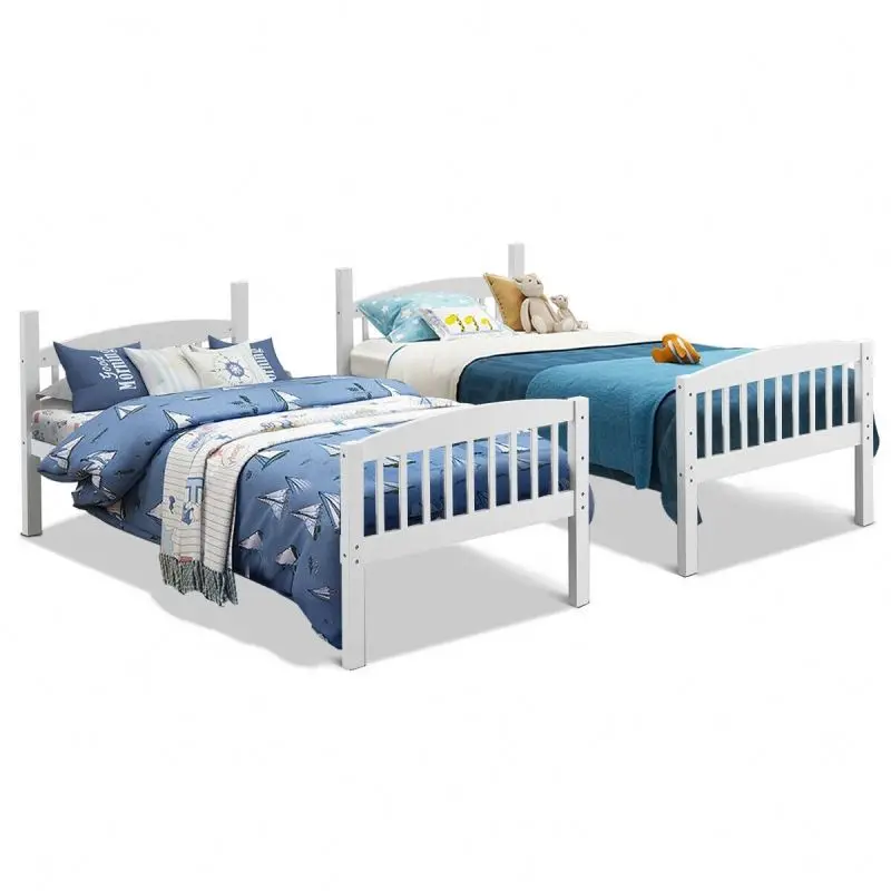  Solid Wood Twin Bunk Beds with Individual Kid Bed