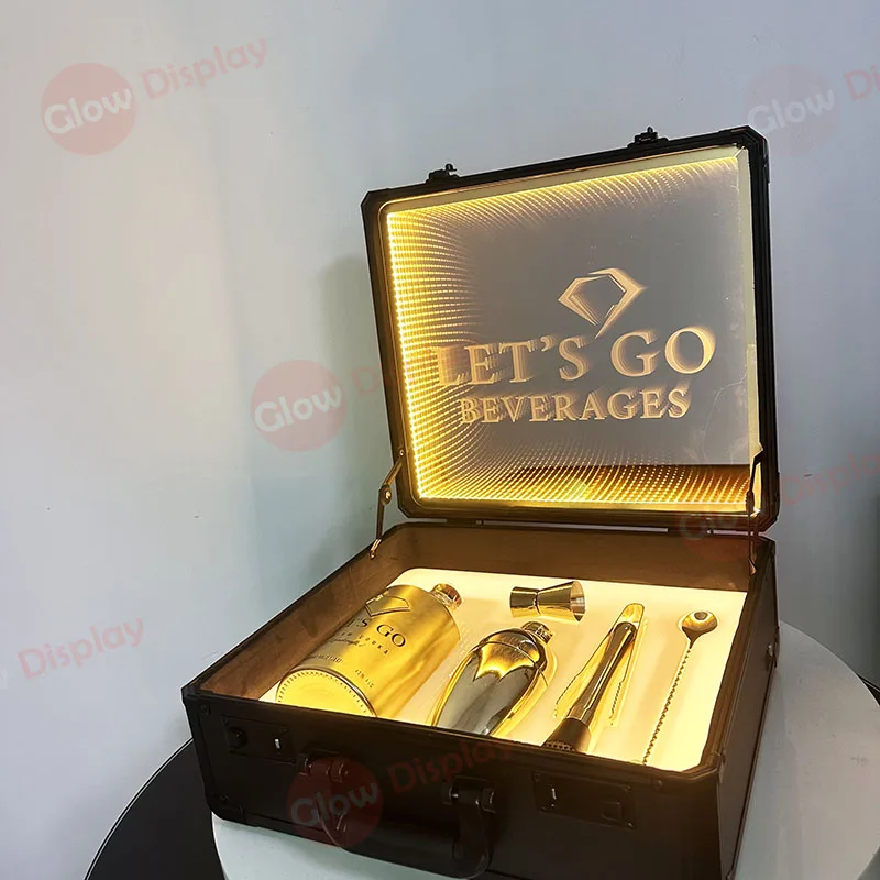 Grey Goose лидер продаж индивидуальный логотип светодиодная Подарочная коробка зеркальная бутылка держатель для вина