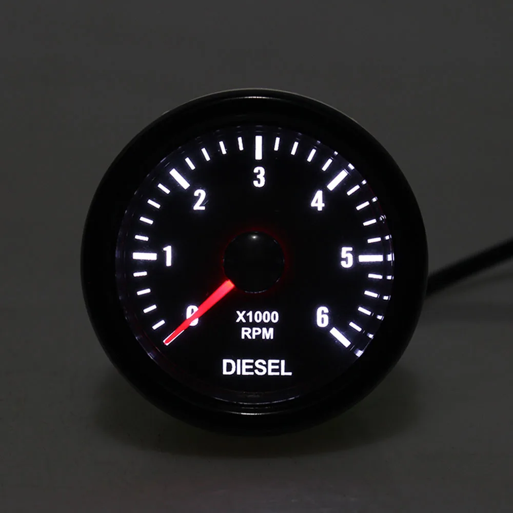 52mm Universal Waterproof Diesel Gasoline Engine Tachometer 6000RPM With Hourmeter REV Counter