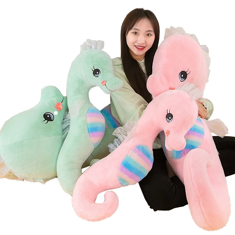 Hippocampus Plush Toys Cute Stuffed Plushies Animal seahorse Sleeping Pillow Bedroom Decoration Ocean animal toys