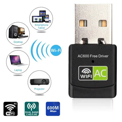 Двухчастотная Беспроводная сетевая мини-карта USB 600M настольный ноутбук 2 4G/5G Wi-Fi