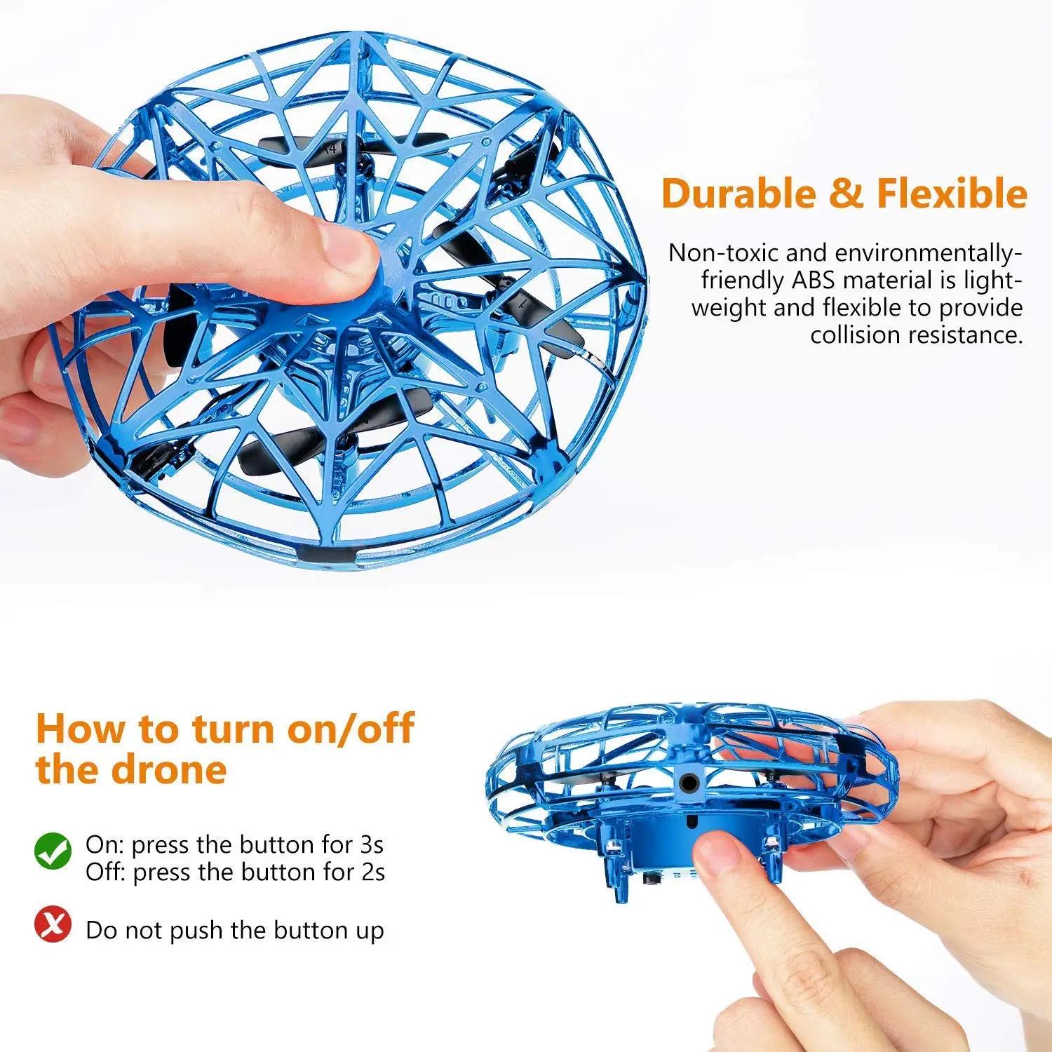 Eson Style Hands Operated Drones for Kids Adults Handsfree UFO Helicopter easy Indoor Outdoor Mini UFO Ball Drone Flying toy