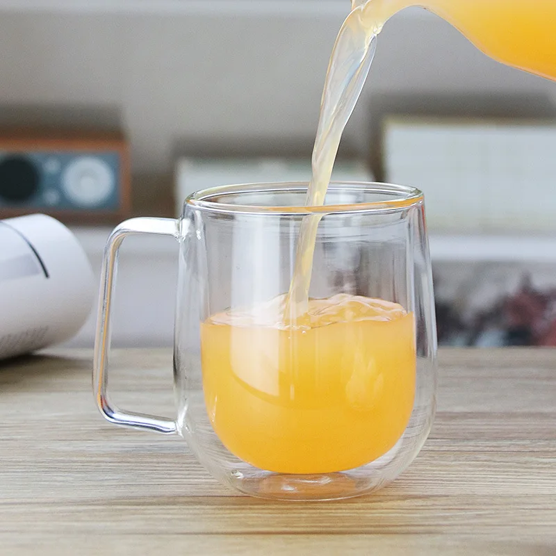 Factory Supplied Heat Resistant Double Walled Glass Coffee Cups Without Handle Insulated Mugs for Espresso
