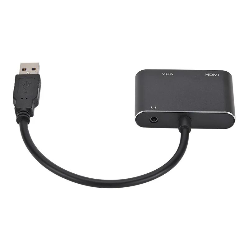 USB 3.0 to HDtv VGA&3.5 Audio Converter HD Drive Free Supports Win7/8/10 Mac.os
