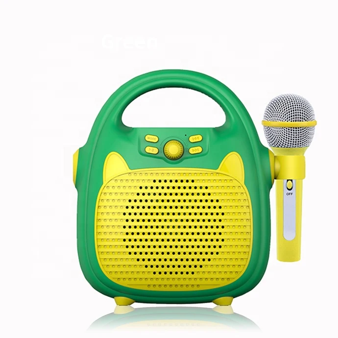 Educational baby portable speaker cartoon musical box Karaoke machine microphone set music toy for kids