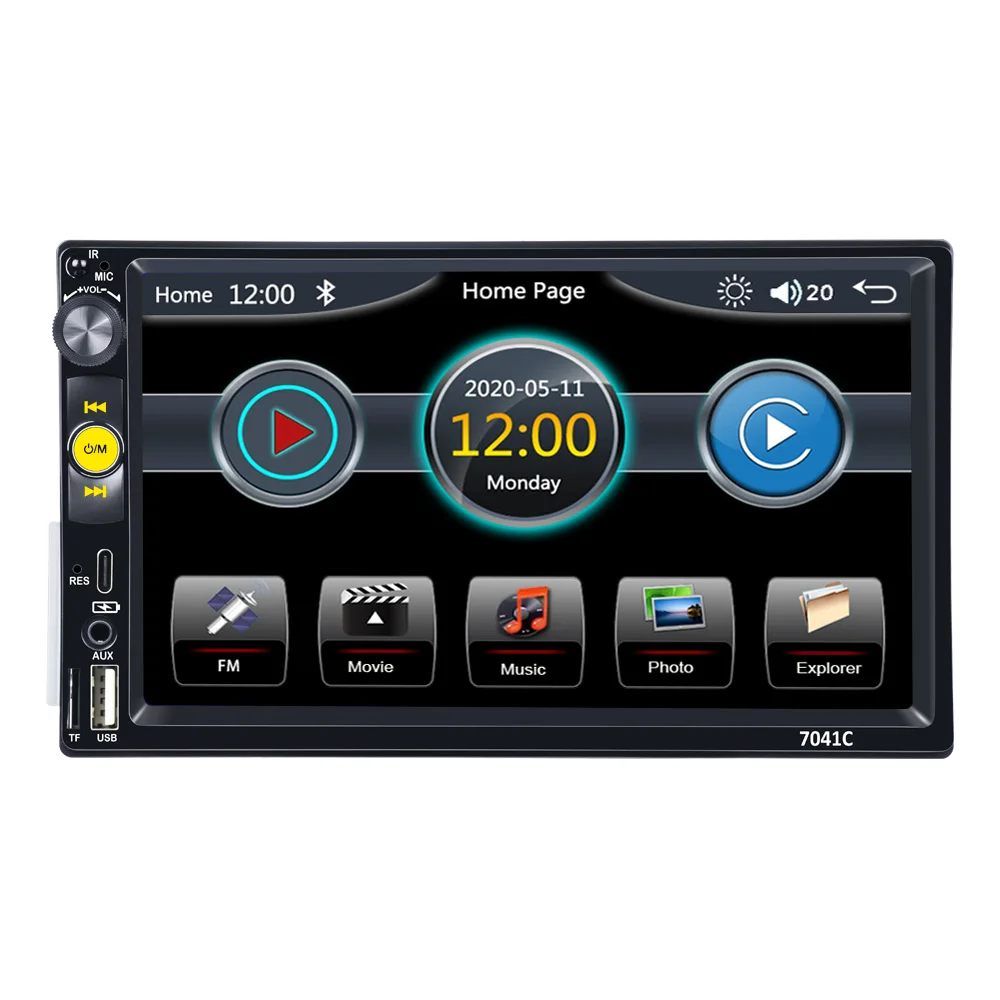 New Design Universal MP5 Auto Player Car Radio 7 Inch Stereo With Carplay Mirror Link FM BT 7 Color Button Backlight