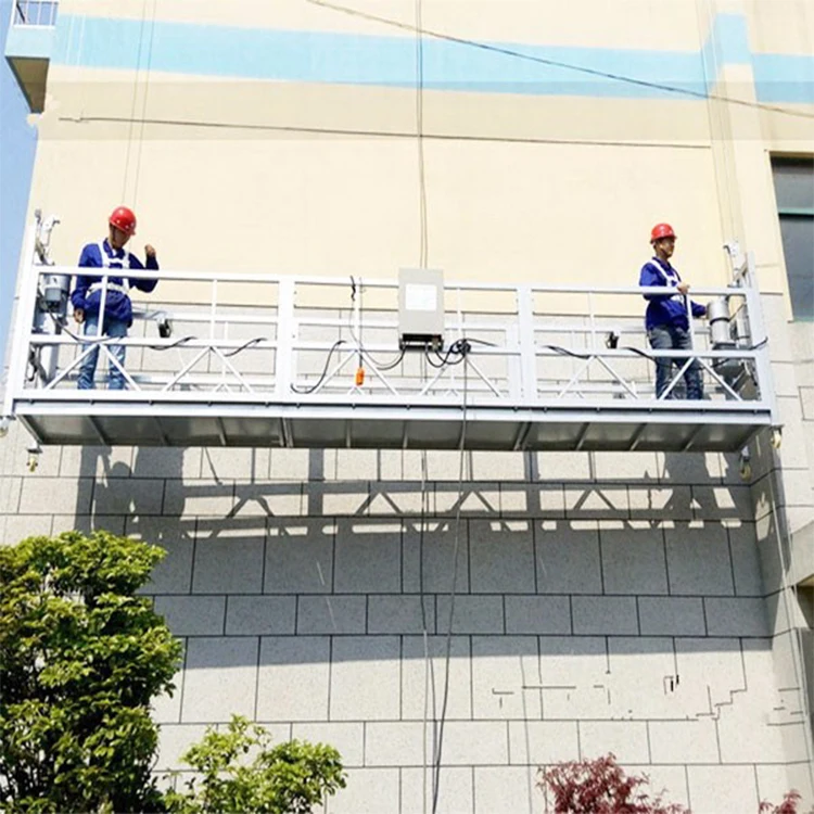 High Rise Building Outdoor Wall Plastering Wire Rope Hanging Cradle Gondola Working Platform