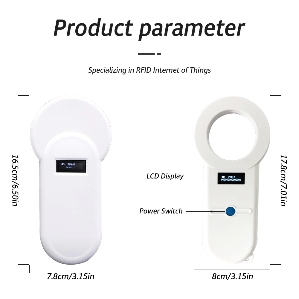 Animal chip scanner ear tag small mini RFID pets microchip scanner RD-W90