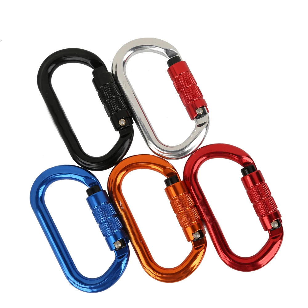 New Top Quality  CE UIAA 25kN 7075 aluminum O shaped rock climbing carabiner 25KN break force