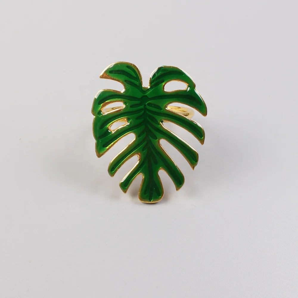  Кольца для салфеток Monstera с зелеными