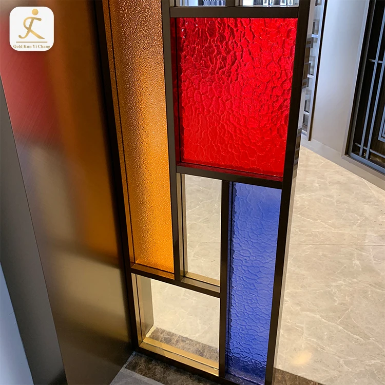 304 201 Stainless Steel Room Full Height Divider Screen Partition Color Patchwork Combination Thin Decorative Room Partition
