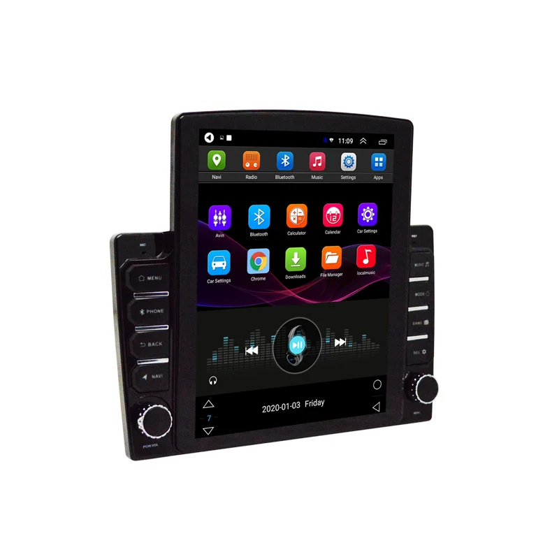 9.7- inch touch screen car multimedia player radio GPS navigation hands-free FM radio steering wheel remote control
