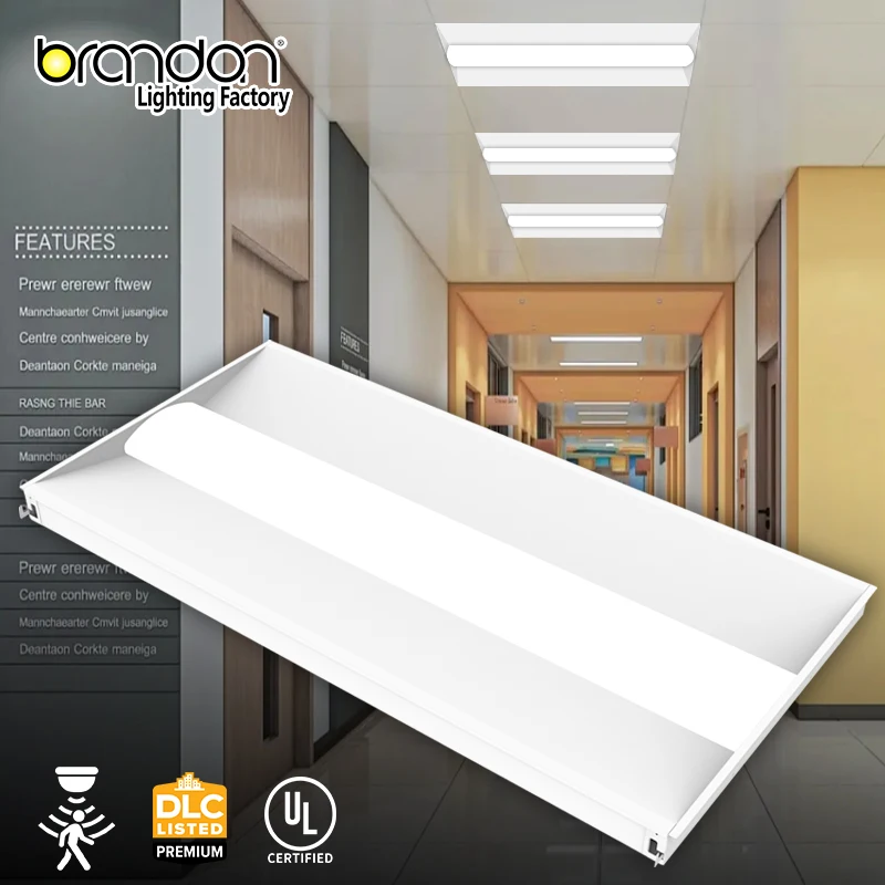 Brandon  Cct Selectable Linear Light Panel 40W 5000 Lumen Drop Ceiling Troffer Led Light 2X4Ft Led Center Basket Troffer