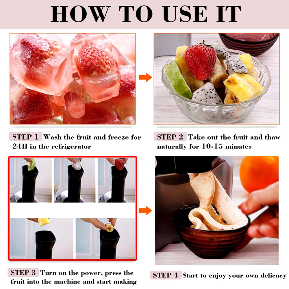 Professional Ice Cream Machine Household  Mini Slush Machine DIY Dessert Fruit Milkshake Maker