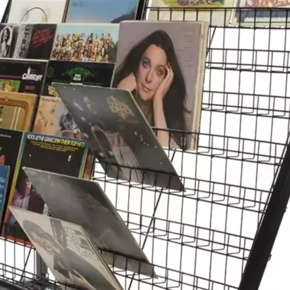 Floor LP Vinyl Record Rack Media Album Record Display Shelf for Retail Store