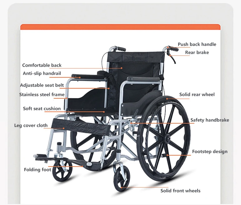 It Ultra Light Weight Stroller Travel Wheel Chair For Adults Medical Used Manual Foldable Wheelchair for elder and disable