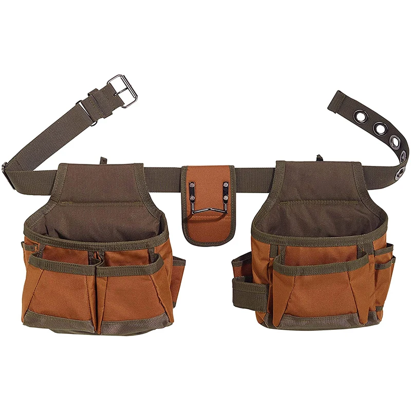 Premium quality reinforced builders tool bag heavy duty canvas waist electrician tool belt