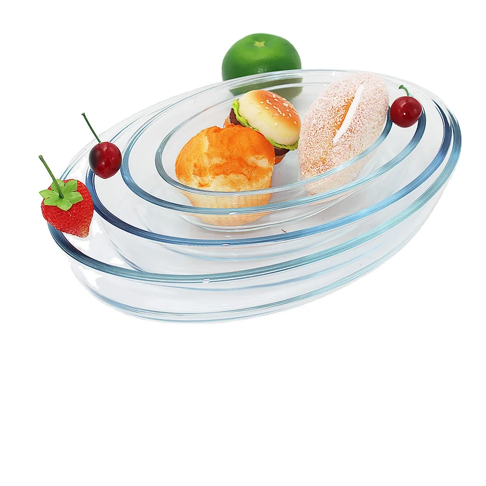 3pcs baking dish set table service glass dish baking tray heat resistant glass oven safe baking pan