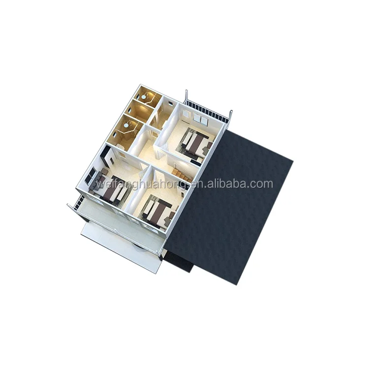 2020 UPS new tech quick build 2 layer low cost houses project Japanese prefabricated concrete modular homes