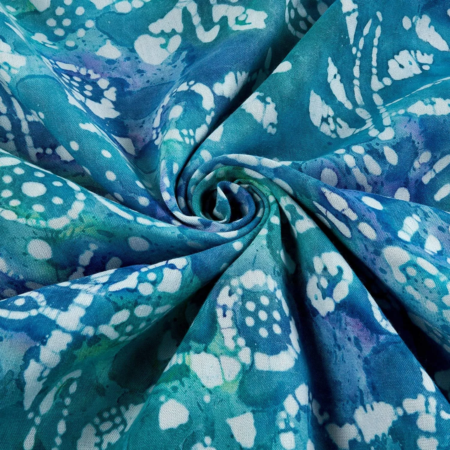 New release rayon challis ethnic patch orange/blue print fabric for dress