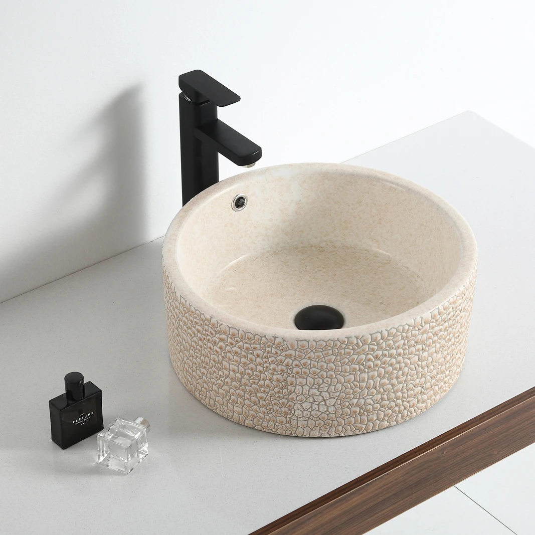 Bathroom above counter wash basin sink bathroom concrete sink basin