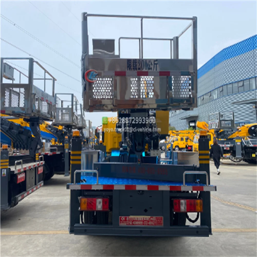 ISUZU 2 14 16 18 32 Meters 4X2 Telescopic Boom Arm High Altitude Hydraulic Aerial Cage Truck for Sale