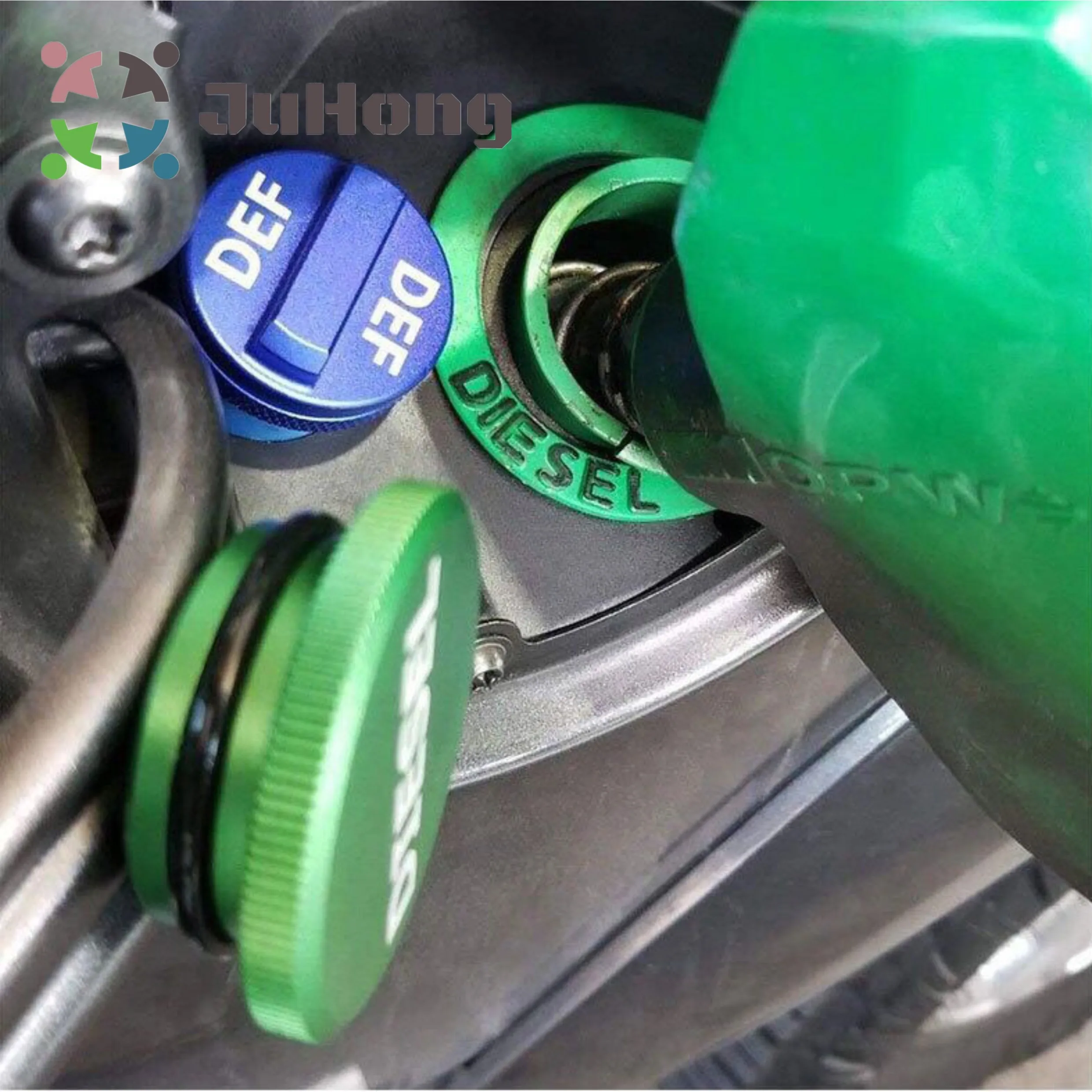 Cool Designed Diesel Fuel Tank Caps DEF Cap Aluminum for 2013-2018 Dodge Ram 2500 3500 Cummins