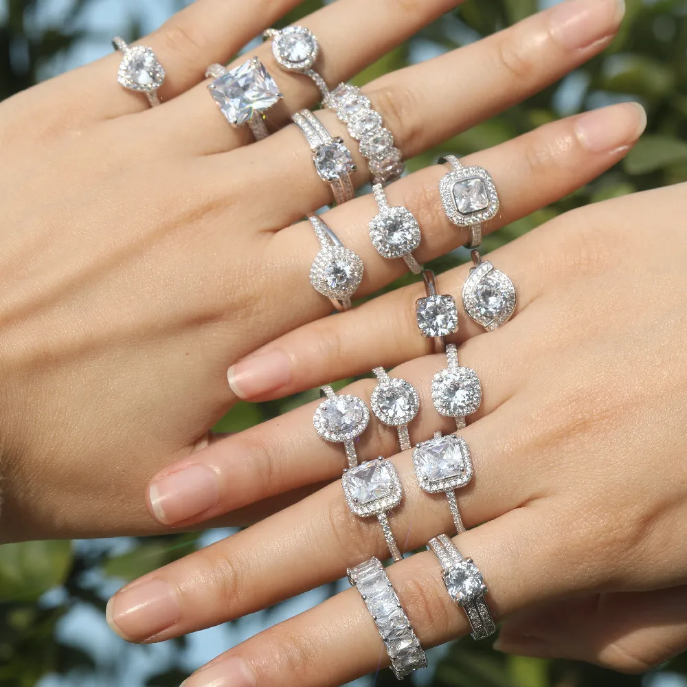 Горячая Распродажа! 925 кольцо из стерлингового серебра бледно-Conjunto De Joyas женские циркон для помолвки