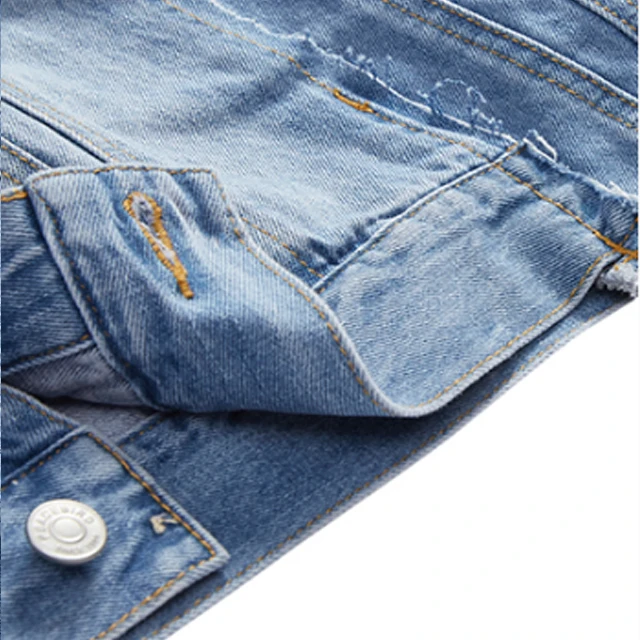 FAMA Factory Jean Jacket for Men Classic Trucker Style Slim Fit Casual Outerwear Washed Waterproof Denim Jacket