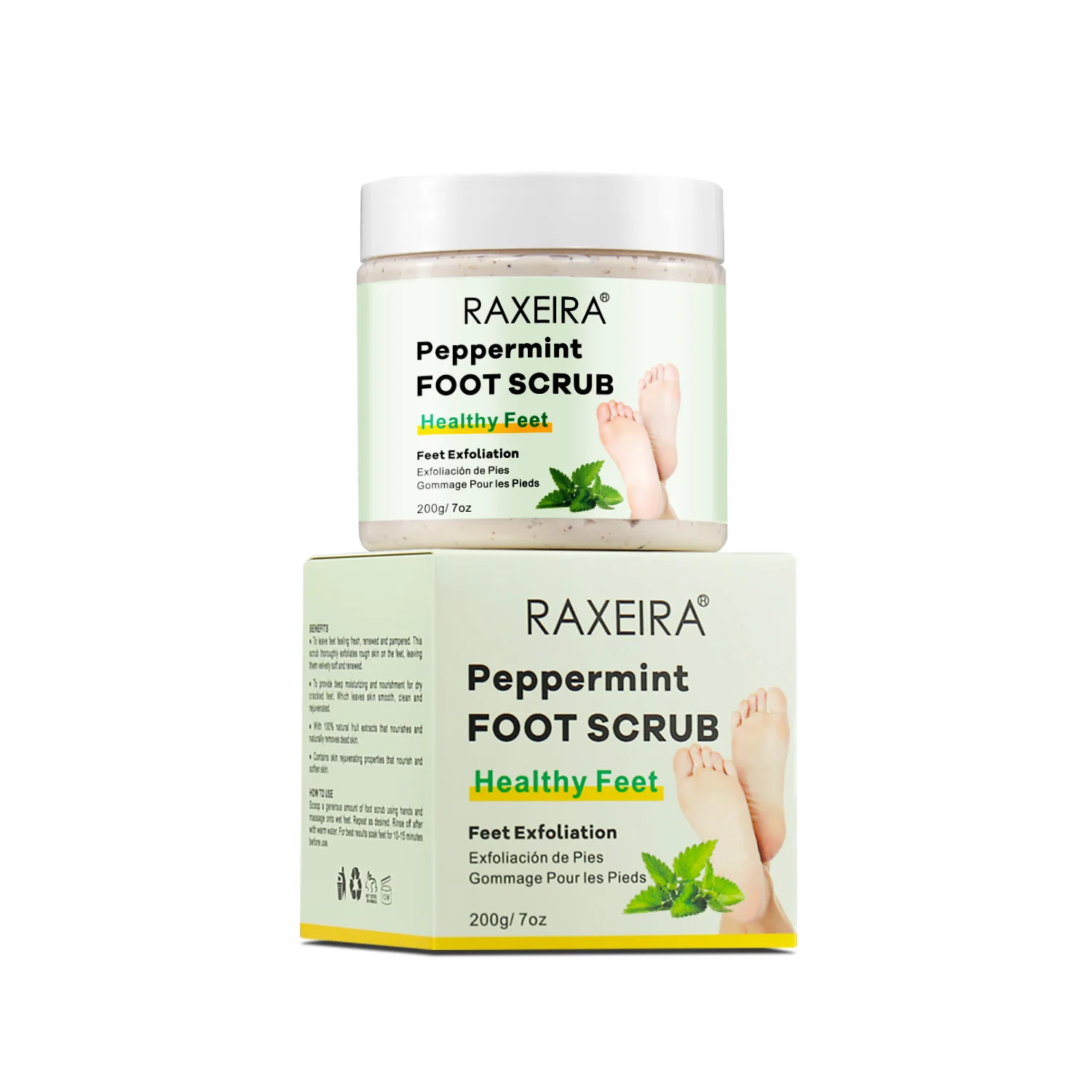 Private Label Body Scrub Foot Pedicure Peppermint Exfoliation Deep Cleansing & Moisturize Foot Scrub Shea Butter