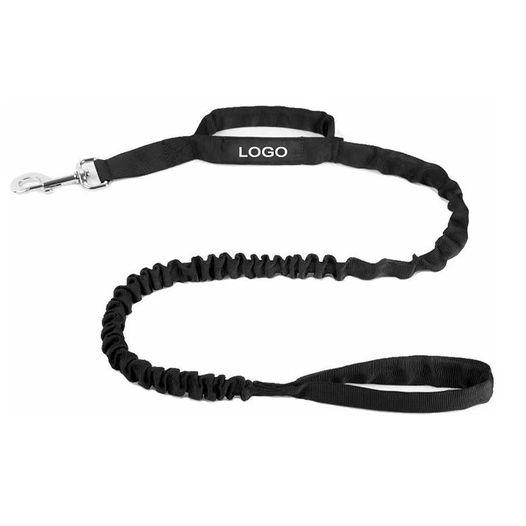 Double Handle Nylon Tactical Dog Leash, Swivel Carabiner Clip Dog Lead, Heavy Duty Bungee Leash for Dogs Leading Training